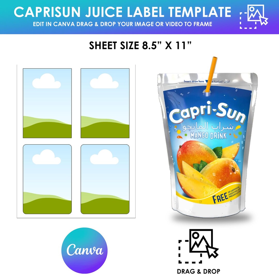 Capri modèle Svg, modèle blanc Capri soleil, étiquette de pochette de ...