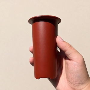 小型紫砂陶器鉢、ミニ植物や挿し木用の排水穴付き細長い背の高い鉢