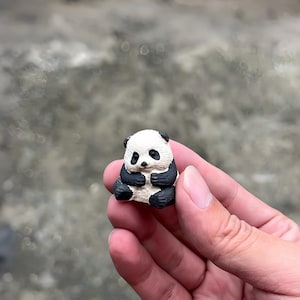 Mini figura de mascota de té Panda hecha a mano Zisha Panda Decoración de escritorio Regalo