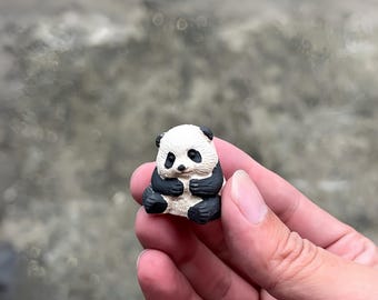 Miniatura de Panda para Chá, Feita à Mão, Zisha Panda, Decoração de Mesa, Presente