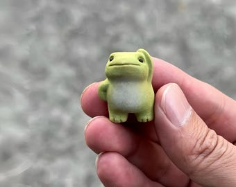 Miniatura de Sapo de Barro para Chá, Decoração Zen Artesanal para Mesa, Presente