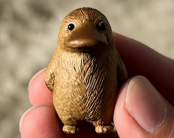 Cute Platypus Tea Pet Mini Zisha Clay Figurine Tiny Desk Companion Animal Decor
