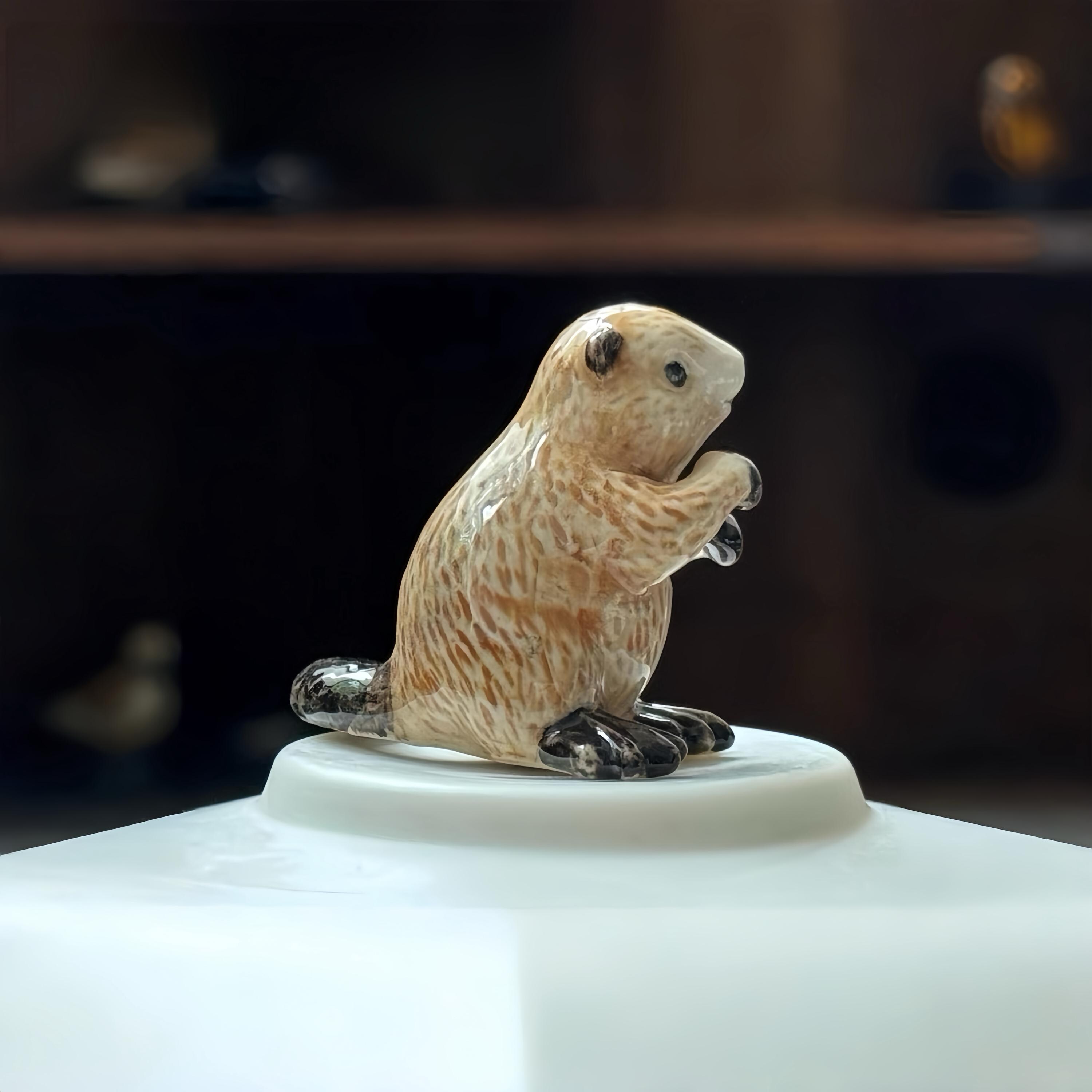 Handmade Ceramic Beaver Figurine | Mini Animal Sculpture, Tea Pet - Etsy