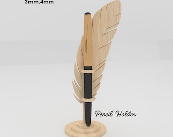 Pencil Holder Laser Cut SVG File | Wooden Desk Organizer SVG | Pen Stand Laser Cutting Files for Glowforge, xTool, LightBurn