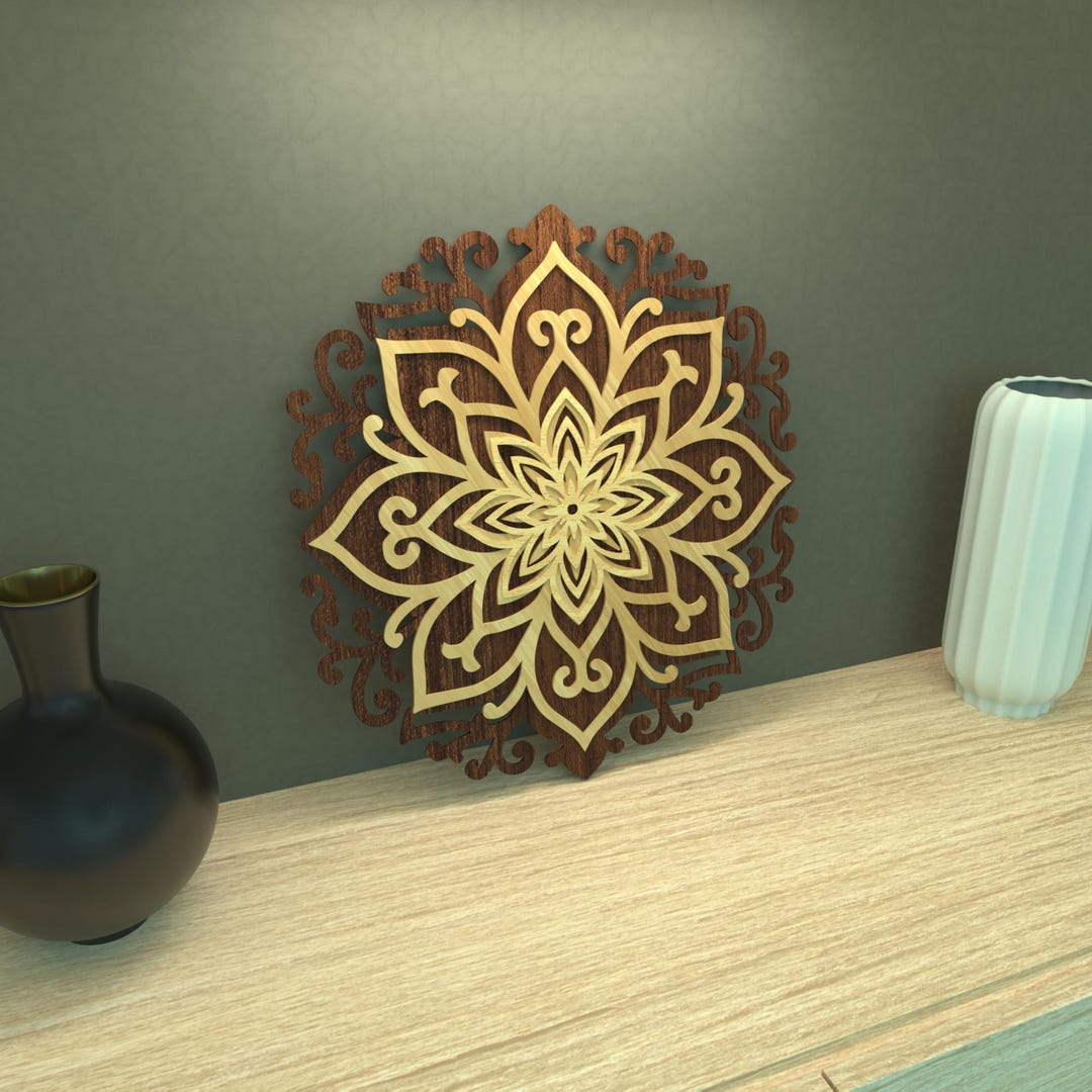 3D Layered Mandala Wall Art Laser Cut SVG | Multilayer Design - Etsy