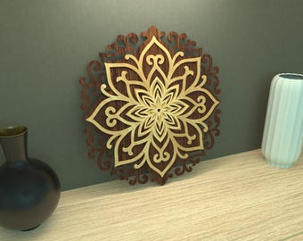 3D Layered Mandala Wall Art Laser Cut SVG |  Multilayer Design