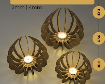 SVG Tealight Holder Bundle Laser Cut File Lantern Digital Download