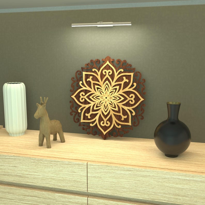 3D Layered Mandala Wall Art Laser Cut SVG | Multilayer Design - Etsy