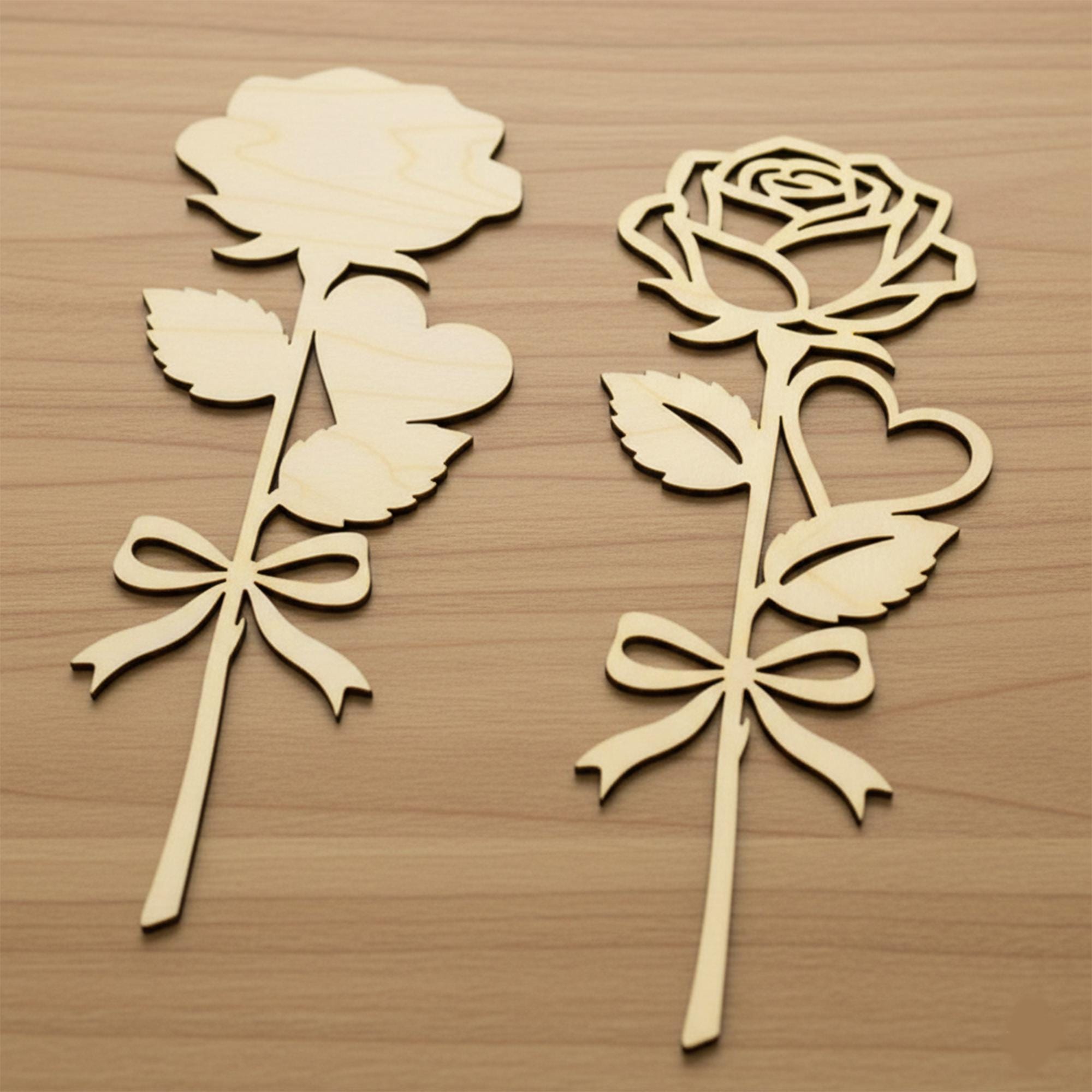 Rose Flower Laser Cut Svg, Floral Laser Cut File, Standing Flower Svg ...
