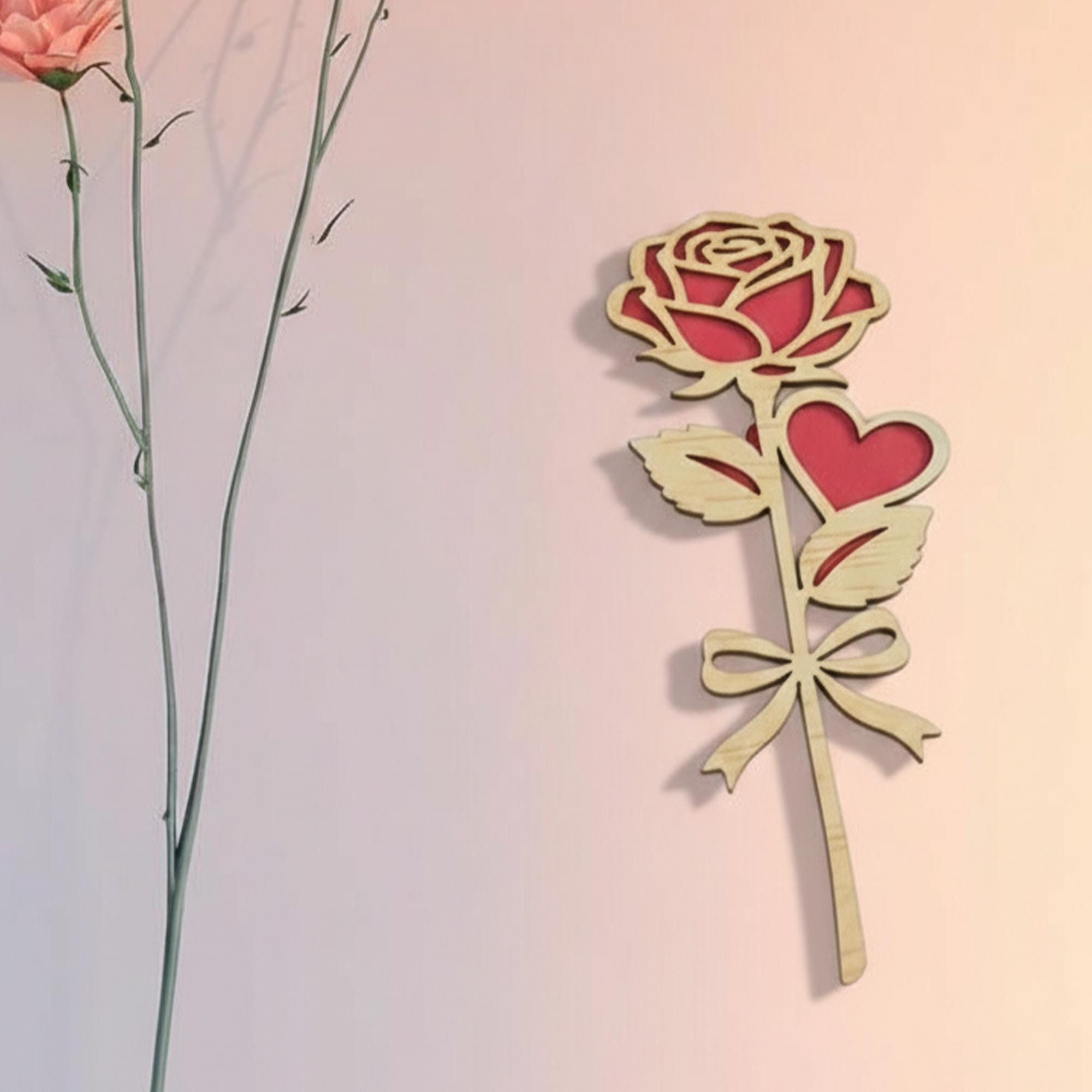 Rose Flower Laser Cut Svg, Floral Laser Cut File, Standing Flower Svg ...