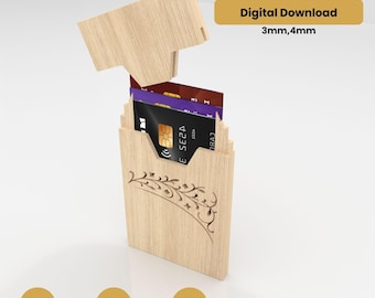 Gift Card Holder SVG – Laser Cut File 3mm 4mm for Glowforge & XTool – 2 Sizes