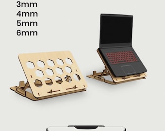 Laser Cut Laptop Stand SVG | Adjustable, Portable Desk (Digital Download)