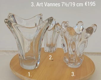 ヴィンテージサイン入りドームフランス製クリアクリスタル花瓶 - Etsy 日本