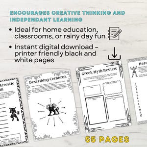 Greek Myths Unit Study Printable Worksheets Homeschool Resource Home Education Ancient Greece Mythology Printables image 8