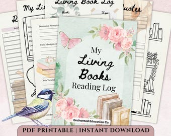 Charlotte Mason Living Book Log | Homeschool Reading Journal (PDF)