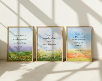 Charlotte Mason Quotes Print Set, Homeschool Decor (Digital Download)