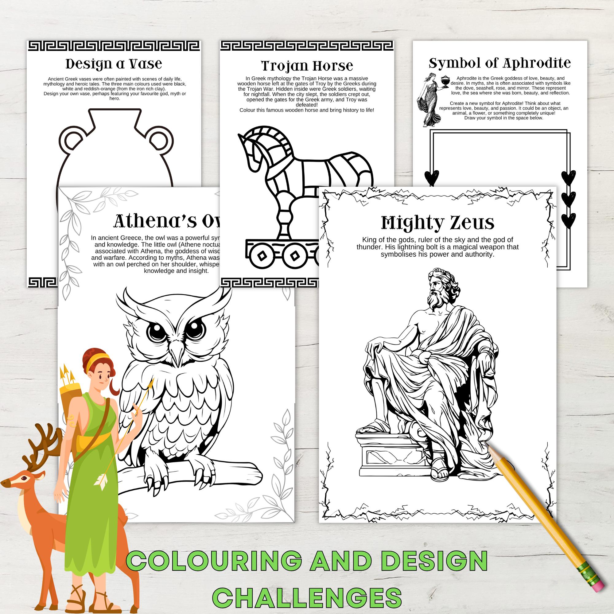 Greek Myths Unit Study Printable Worksheets Homeschool Resource Home ...