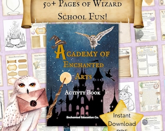 Magic School Printable Activity Book | Witchcraft, Wizardry Unit Study (PDF)