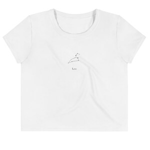 Custom Zodiac Constellation Crop Top – Minimal Star Sign Tee – Personalized Astrology Gift Shirt