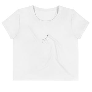 Custom Zodiac Constellation Crop Top – Minimal Star Sign Tee – Personalized Astrology Gift Shirt