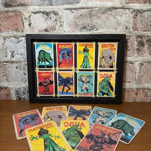 Cryptid trading cards, Replica Set for Wasteland, Retro Souvenirs, Wasteland inspiration Party Wasteland