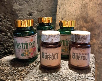 Buffout and Daytripper Inspired Fallout 4 Plastic Bottle Prop Replica Cosplay Fallout inspiration Party Fallout Gift for Fans Colletction