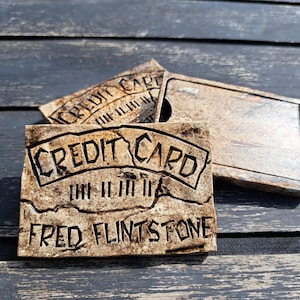 Flintstones style credit card and ID wallet card holder. personalization For fan, Souvenirs, Prop, Replica, Handmade, Unique gifts, Movie