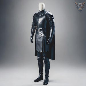 Black Knight Full Body Armor Suit | Medieval Gothic Cosplay Armor | LARP Costume | Custom Handmade Fantasy Armor | Halloween Warrior Outfit