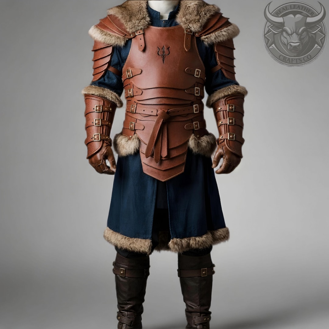 Medieval Leather Armor Costume Handmade Viking Knight LARP Cosplay ...