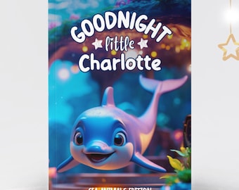 ベビーギフト、海の動物たちのパーソナライズされた子供向け絵本、カスタム名入れ絵本、おやすみなさいの小さな名前、30ページの就寝時の絵本