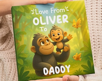 Personalized Father&#39;s Day Book, Father&#39;s Day Gift, Gift for Dad, Dear Daddy from Custom Child, Personalized Children&#39;s Book, To Papa