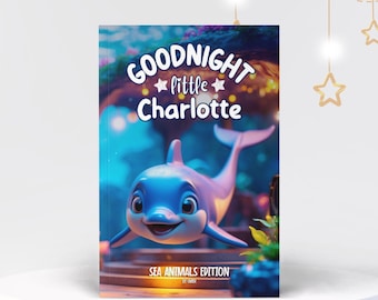 Baby Gift, Personalized Children&#39;s Book with Sea Animals, Custom Name Book, Goodnight Little Name, Bedtime Storybook with 30 Pages
