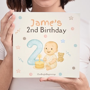 Personalized First to Third Birthday Storybook with Name, Custom Keepsake Gift for Boys & Girls, 1st Birthday Present for 1-3 Year-Olds