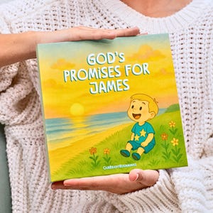Baptism Gift, Custom Christening Book, God&#39;s Promises, Boy or Girl Baptism Gift, Baby Dedication Gift Keepsake, Personalized Bible Verses