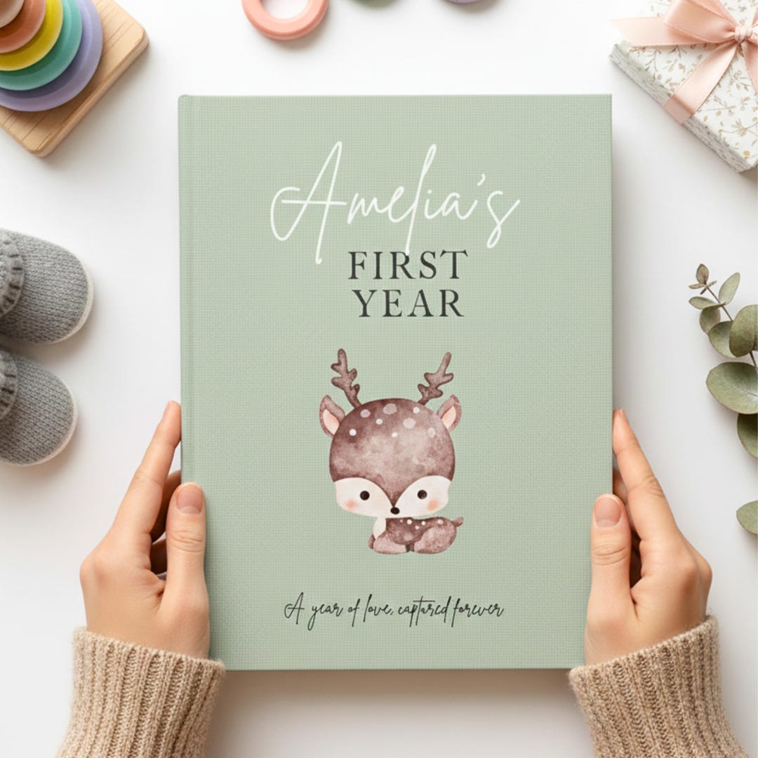 Baby's First Year, Personalized Baby Memory Book. Gift for Parents ...