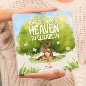 Regalo de bautismo, libro de bautizo personalizado, carta del cielo, regalo de bautismo para niño o niña, recuerdo de dedicación de bebé, versículos bíblicos personalizados.