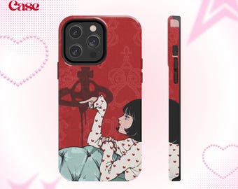 Red Coquette Phone Case, Aesthetic Vivien Westwood,  Y2K Cute Phone case, Collage Phone case, iPhone 17 Pro Case, iPhone 16 15 14 13 Pro Max