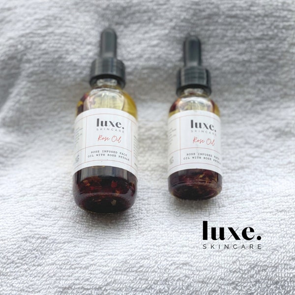 Rose Face Oil Made With 10 Natural Ingredients, Formulated for Acne Spot Fading, Anti Aging Face Treatment to Even Complexion, 2 Sizes