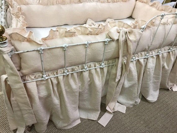 blush crib bumper