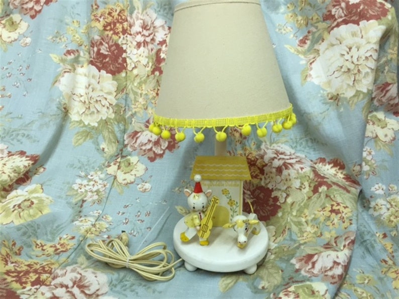 Vintage Nursery Table Lampnursery Rhyme Table Lamphey Diddle Etsy