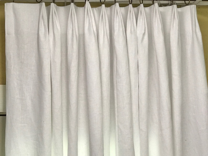 Bright White Heavy Linen Drapery Panelsdouble Width Lined Etsy
