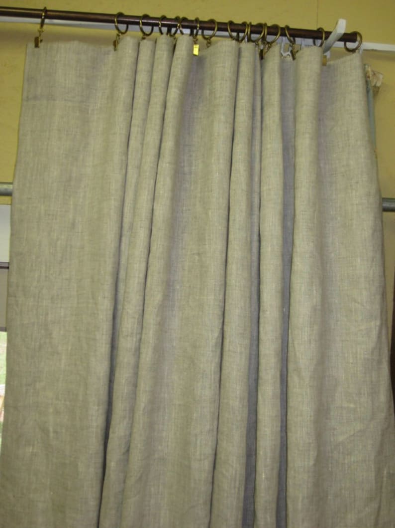 Double Width Linen Drapery Panelssliding Door Curtainsfrench Etsy