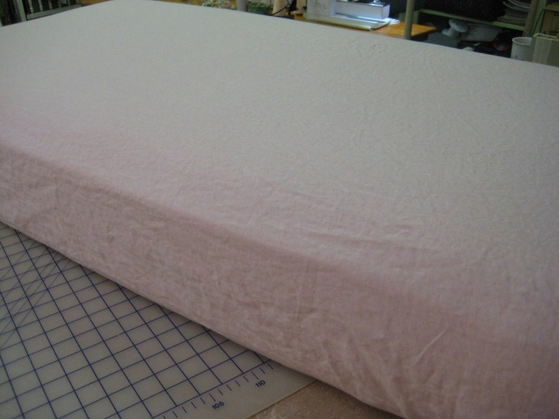 Ruffled Crib Blanket and Washed Linen Crib Sheet