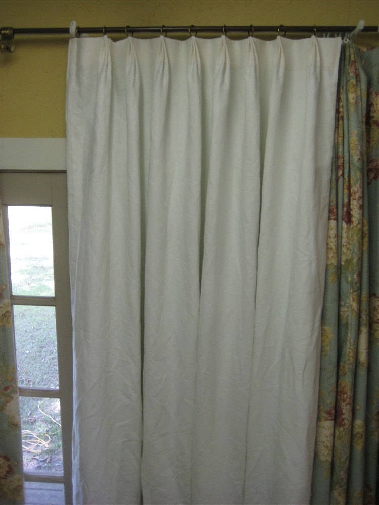 Pleated White Linen Drapery PairExtra Wide WindowBlackout Etsy