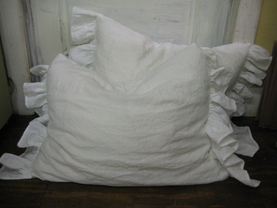 white ruffle sham