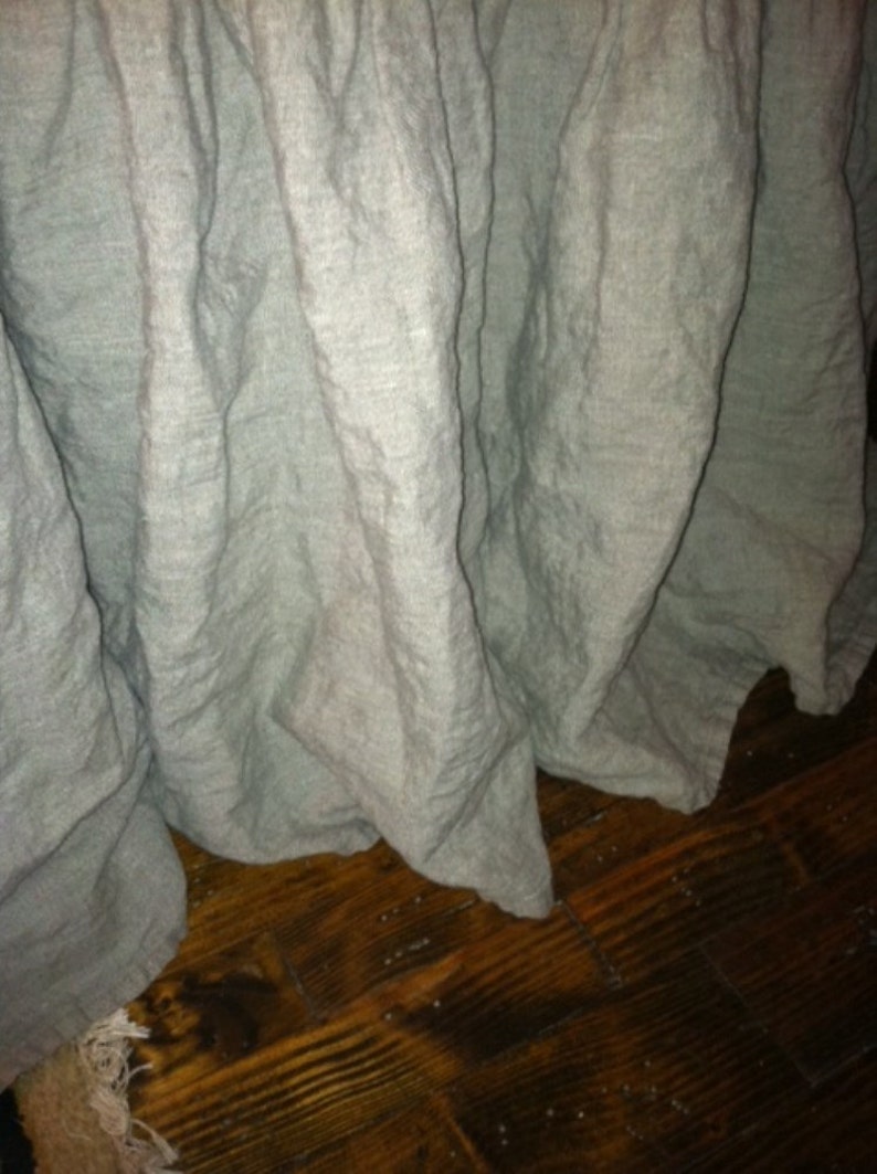 Long Ruffled Washed Linen Bed SkirtAll Sizes AvailableBed Etsy