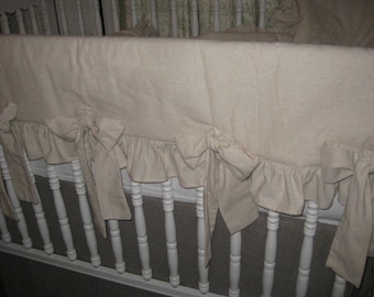 Ruffled Crib Rail Coverlet - Tiny Ties or Sash Ties