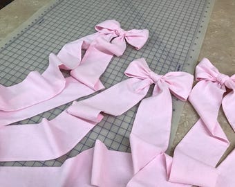 OVERSIZED CRIB BOWS -Set of 3 Crib Bow Separates-3 Crib Sashes -Washed Linen Crib Sashes-Large Crib Bows