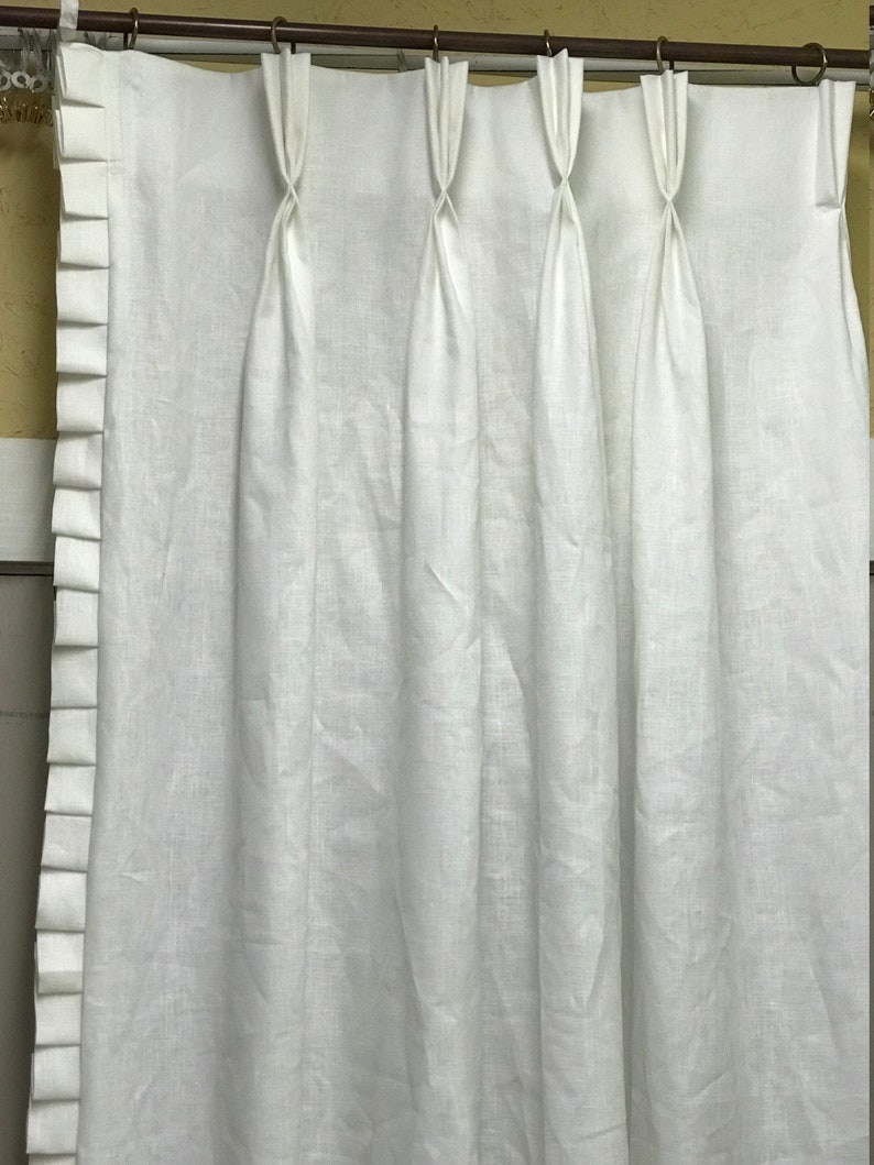 Handmade White Linen DrapesOne PairSingle Width Linen Etsy