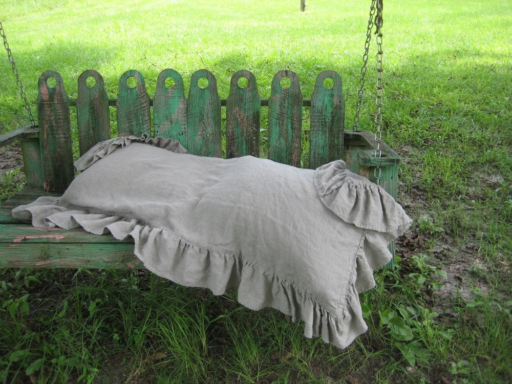 Ruffled Body Pillow Sham in Washed Linenpillow Sham With Etsy
